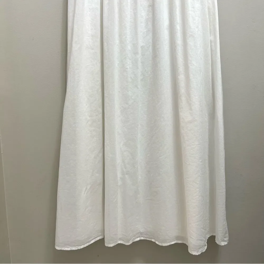Reformation Villa Midi Dress Smocked Organic Cotton White Size L - Picture 5 of 9